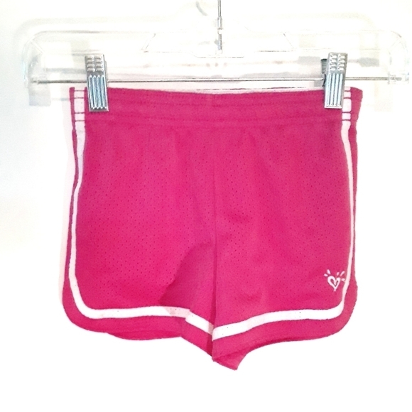 Justice Hot Pink & White Trim Mesh Shorts - Picture 1 of 4